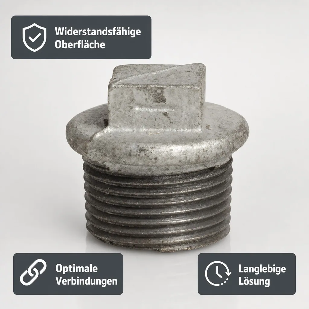 Gewindefitting Temperguss Stopfen 3/8", verzinkt
