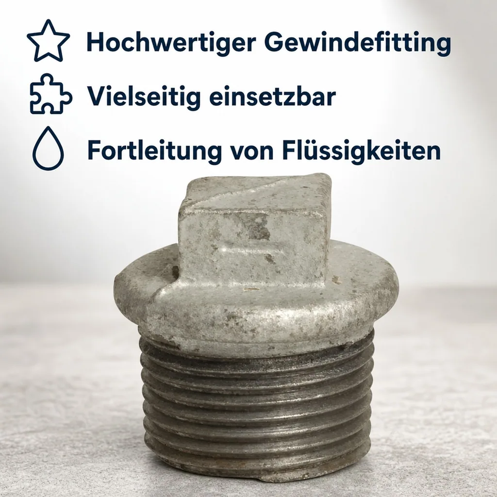 Gewindefitting Temperguss Stopfen 3/8", verzinkt