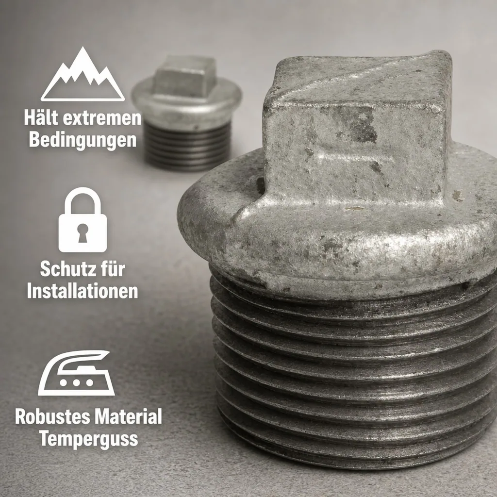 Gewindefitting Temperguss Stopfen 3/8", verzinkt