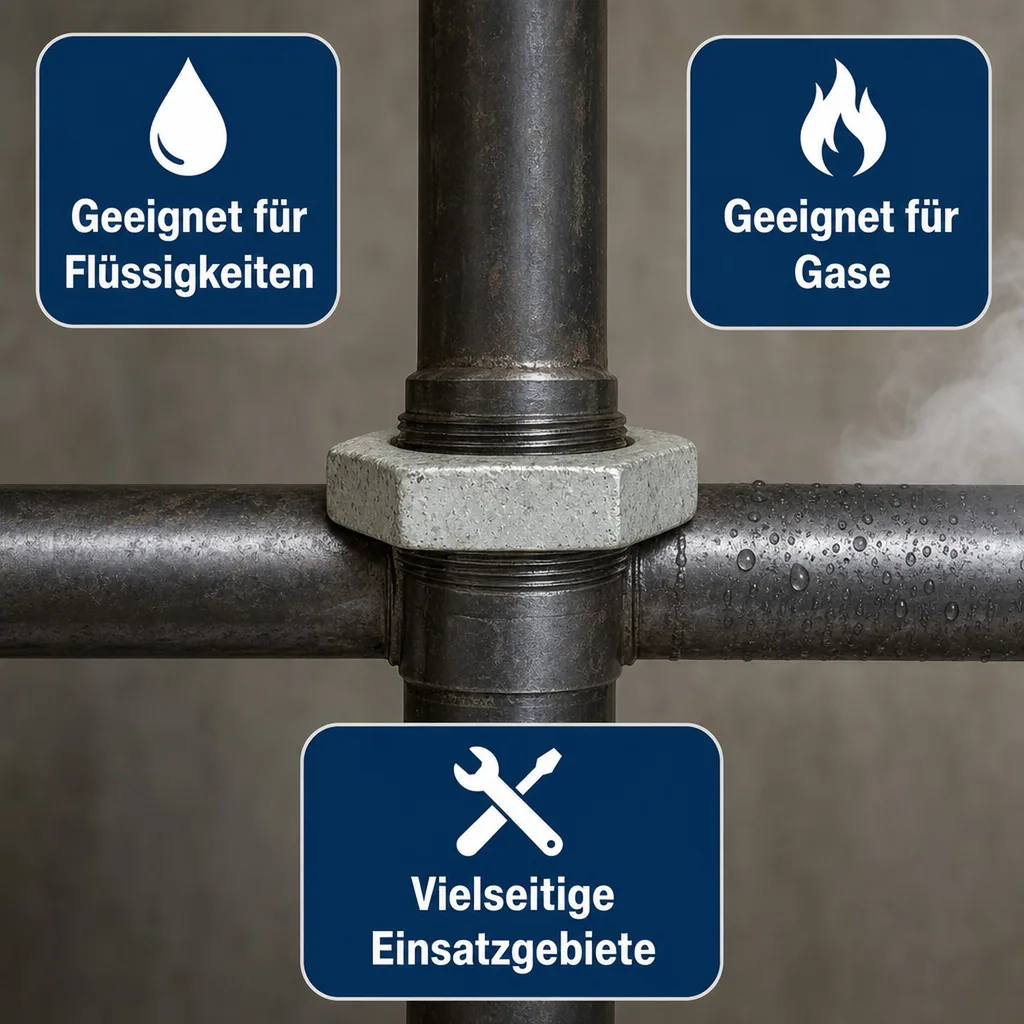 Gewindefitting Temperguss Gegenmutter mit Vertiefung 1" IG
