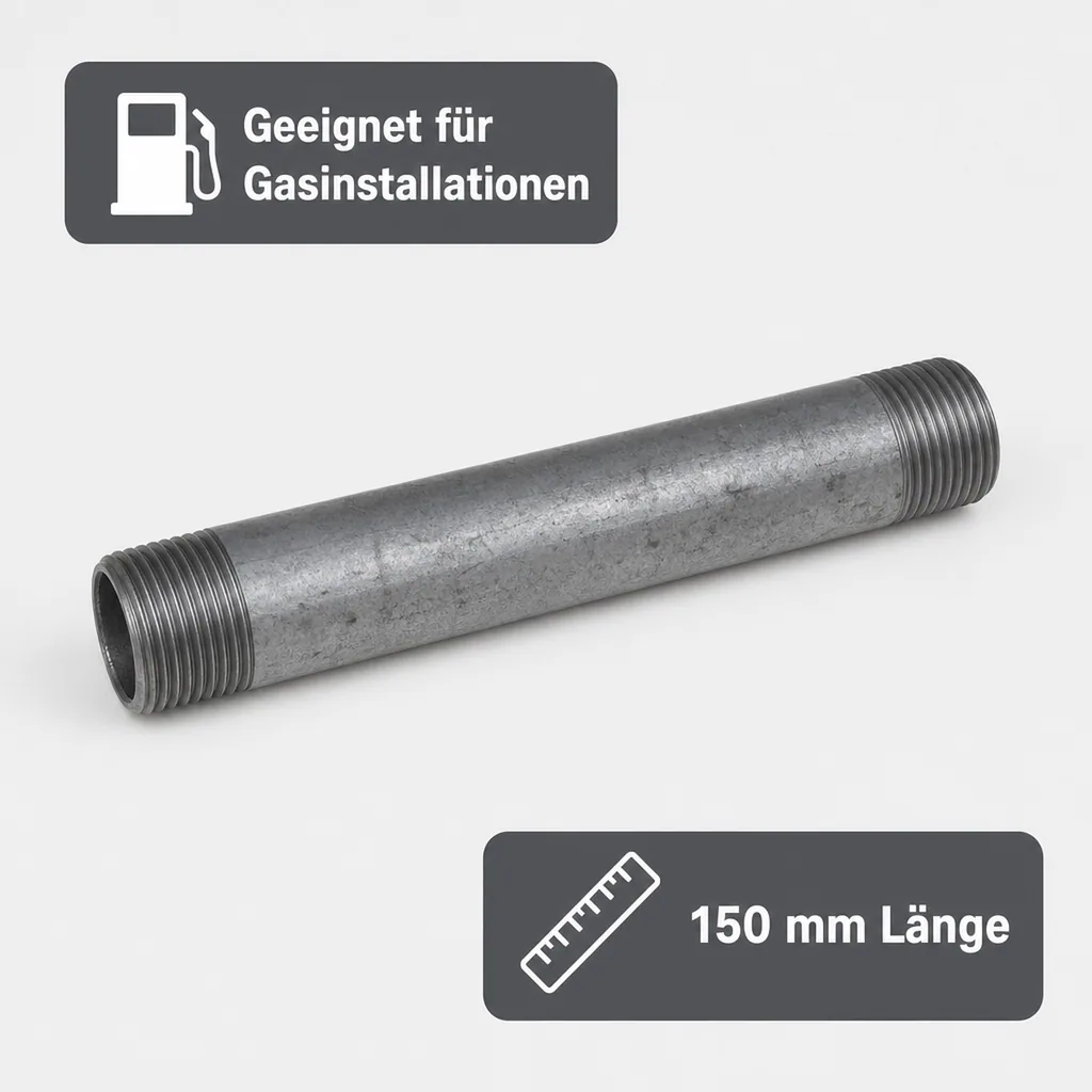 Rohrnippel verzinkt, Gewindefitting 1/4 Zoll AG