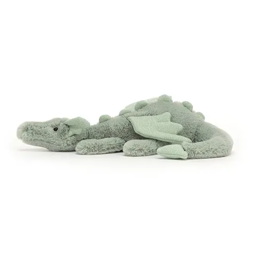 Jellycat Kuscheltier, Plüschtier, Stofftier - Sage Dragon, Größe: Klein - H8 X B30 CM
