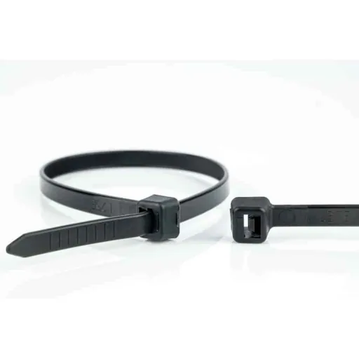 Kabelbinder, 100 Stück, schwarz, 300x7,6mm, UV-beständig, PA6.6