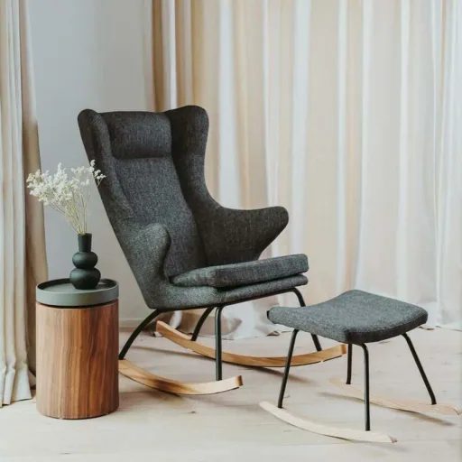 Quax Fußhocker für Schaukelstuhl /Stillstuhl De Luxe schwarz