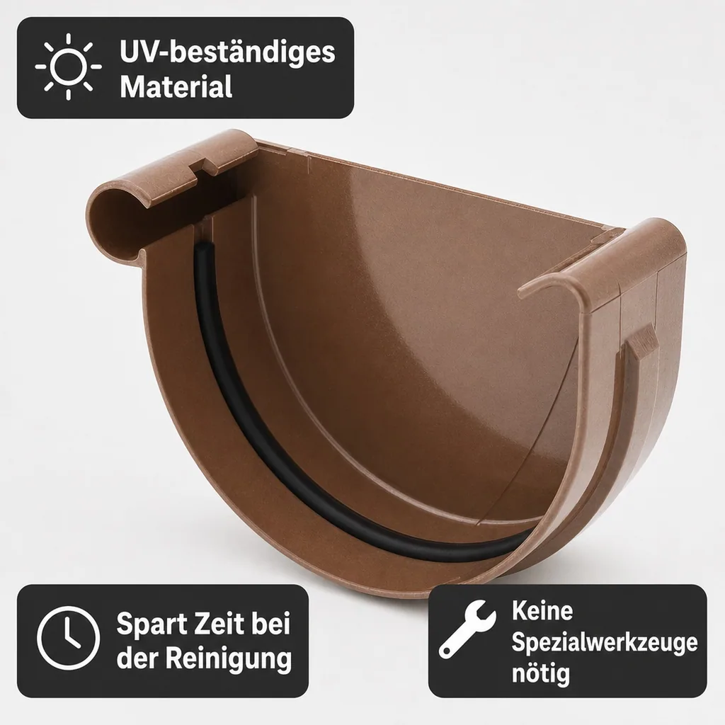 Rinnenkappe links braun System 125