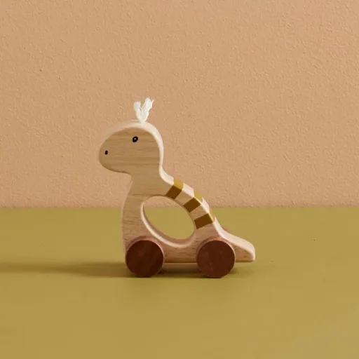 Kids Concept Baby Spielzeug  Schiebefigur Dino Holz natur