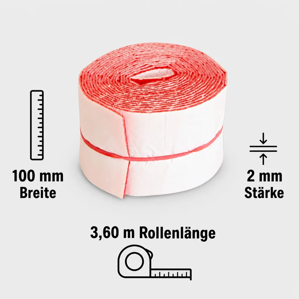 Selbstklebeband, Isolierband, 100 mm breit, rot