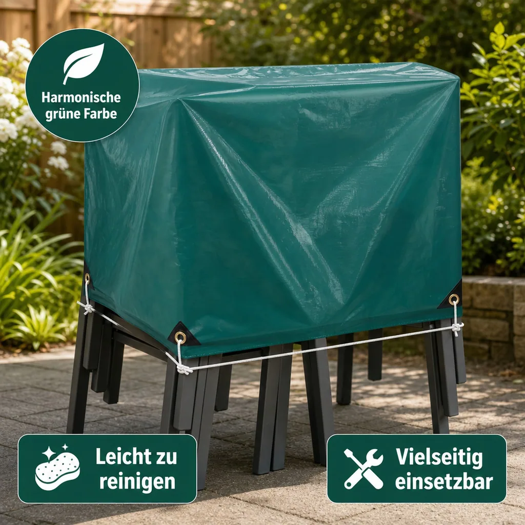 PVC Plane 650g, Abdeckplane, wasserdicht, grün 10 x 12 (120m²)