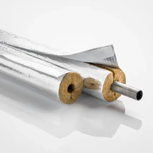 Rohrisolierung, Heizungsrohr Isolierung, Steinwolle, Alu, 42mm, 20mm, 1m