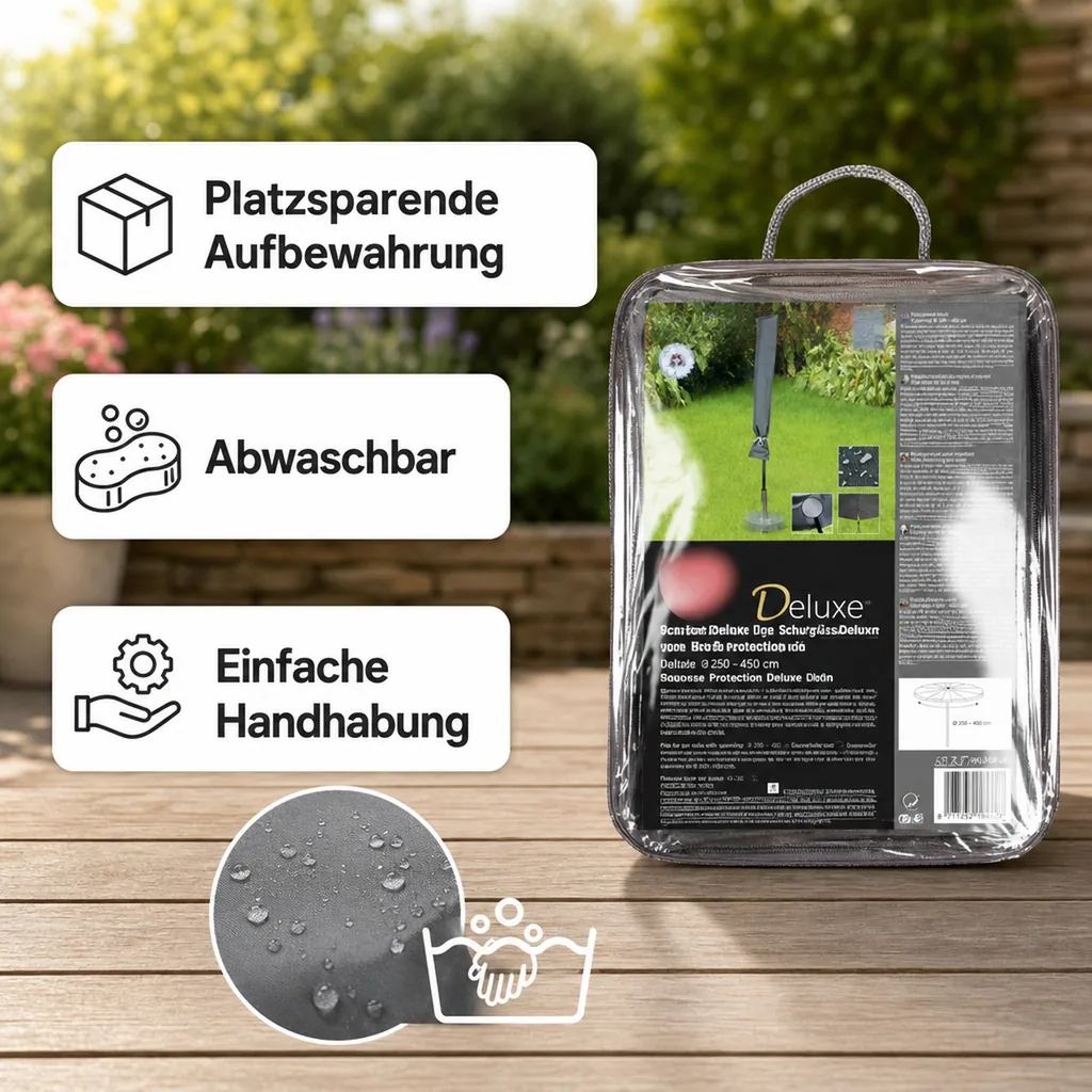 Schutzhülle Schirm, Deluxe Partyschirmhülle, Ø250-450 cm, wetterfest