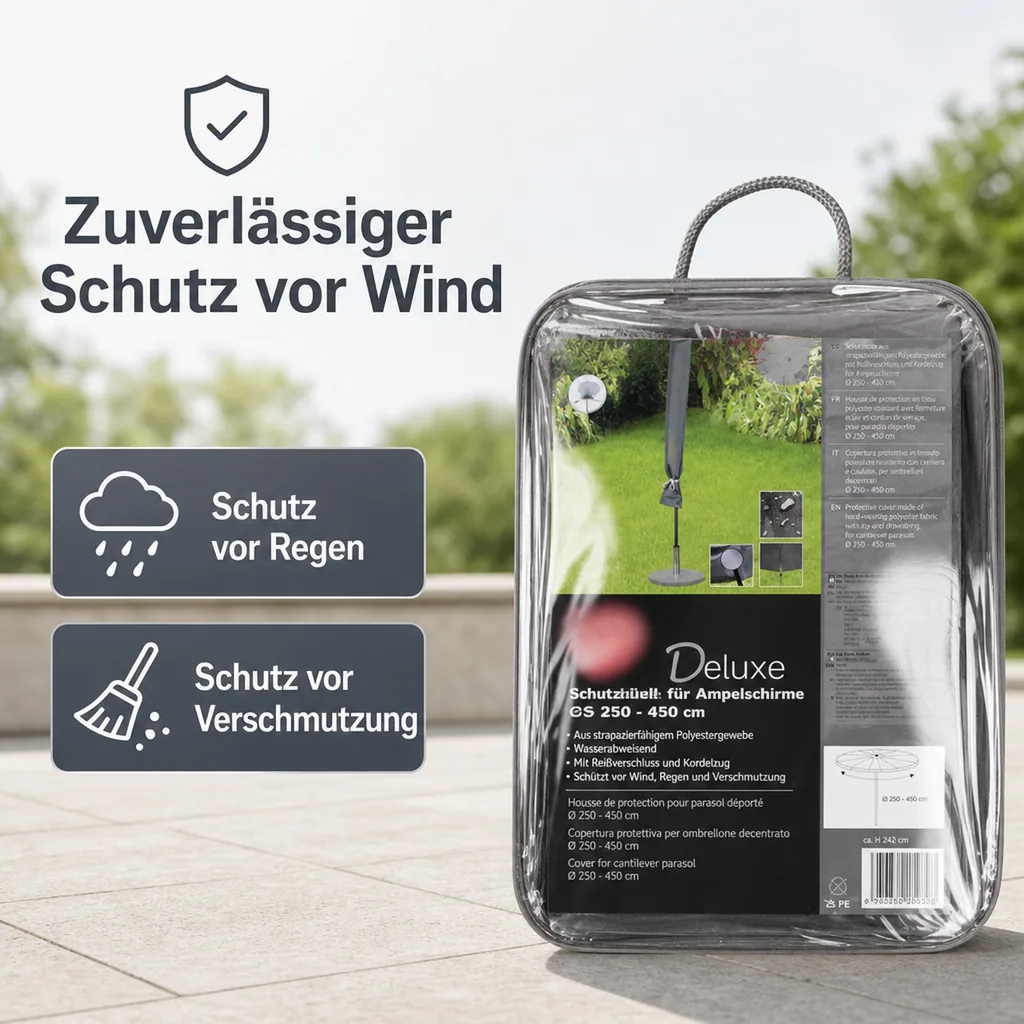 Schutzhülle Schirm, Deluxe Partyschirmhülle, Ø250-450 cm, wetterfest