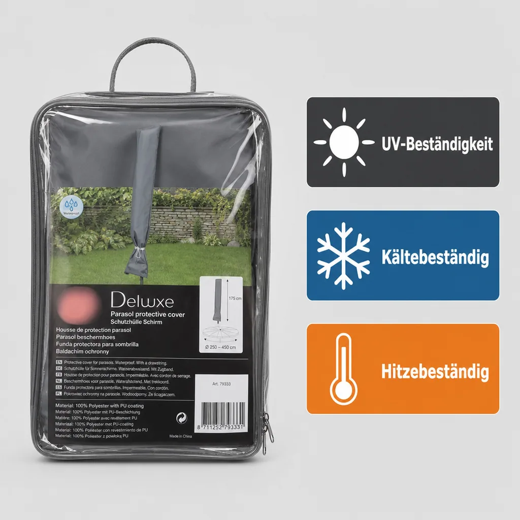 Schutzhülle Schirm, Deluxe Partyschirmhülle, Ø250-450 cm, wetterfest