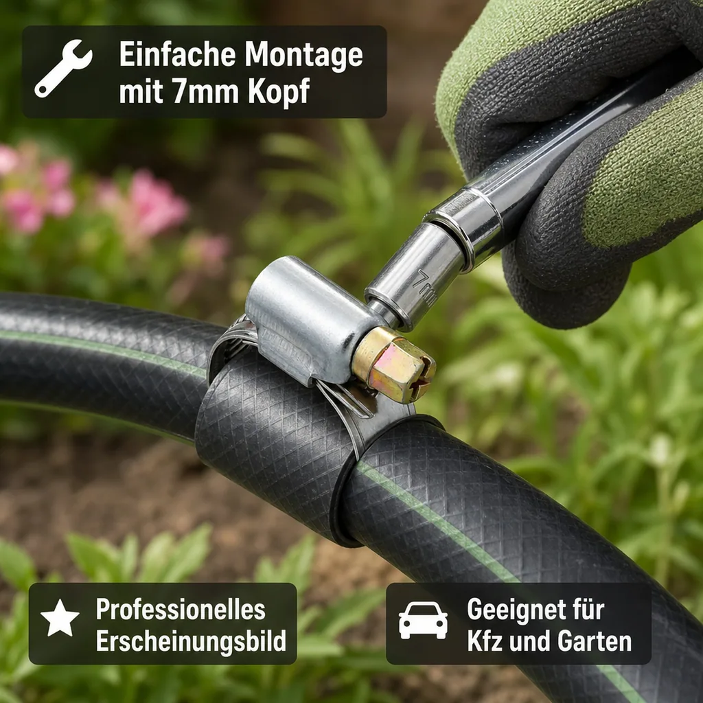 Schlauchschellen Edelstahl, 12mm, 35-50mm, W2, DIN 3017