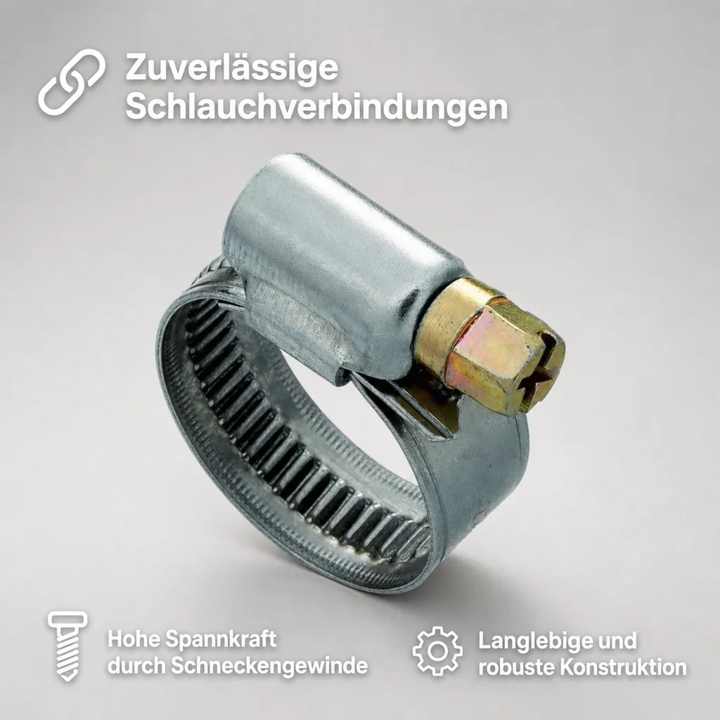 Schlauchschellen Edelstahl, 12mm, 35-50mm, W2, DIN 3017