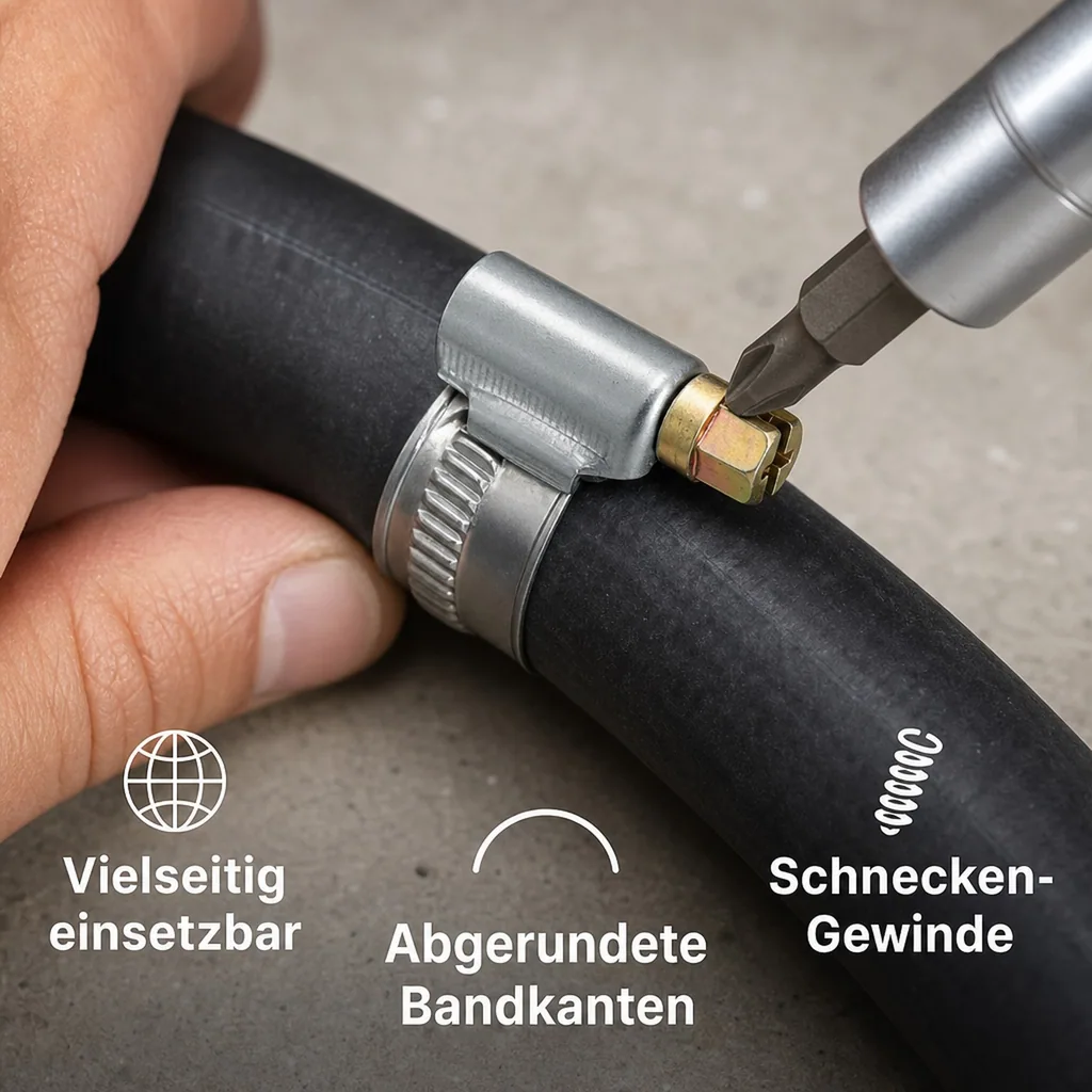 Schlauchschellen, Edelstahl, W2, 12mm, 16-27mm