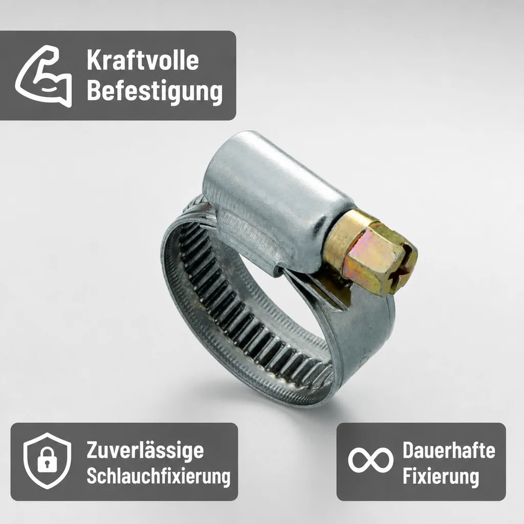 Schlauchschellen, Edelstahl, W2, 12mm, 16-27mm