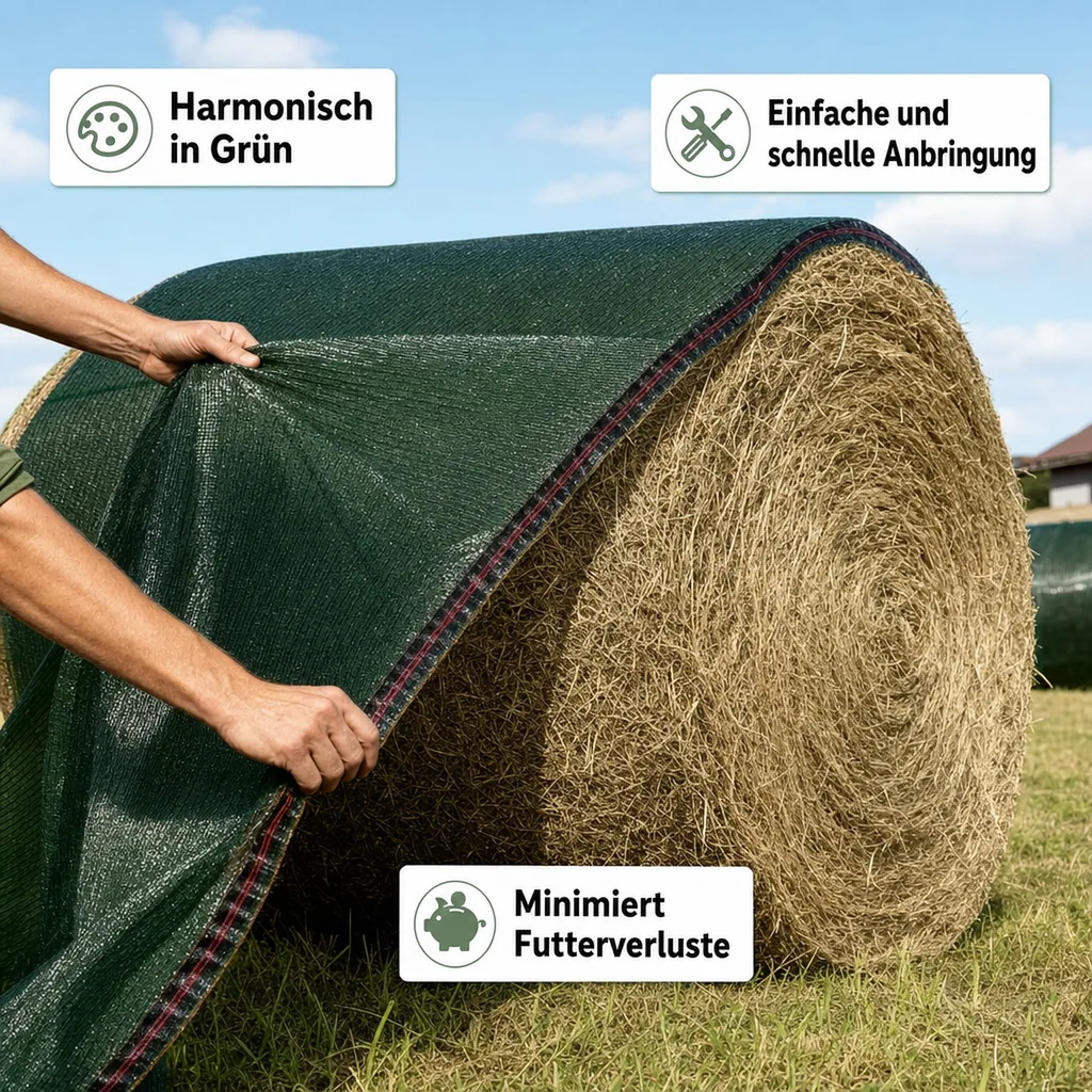 Ballenschutznetz, Ballennetz, 10 x 25 m, Heuballen Netz, grün