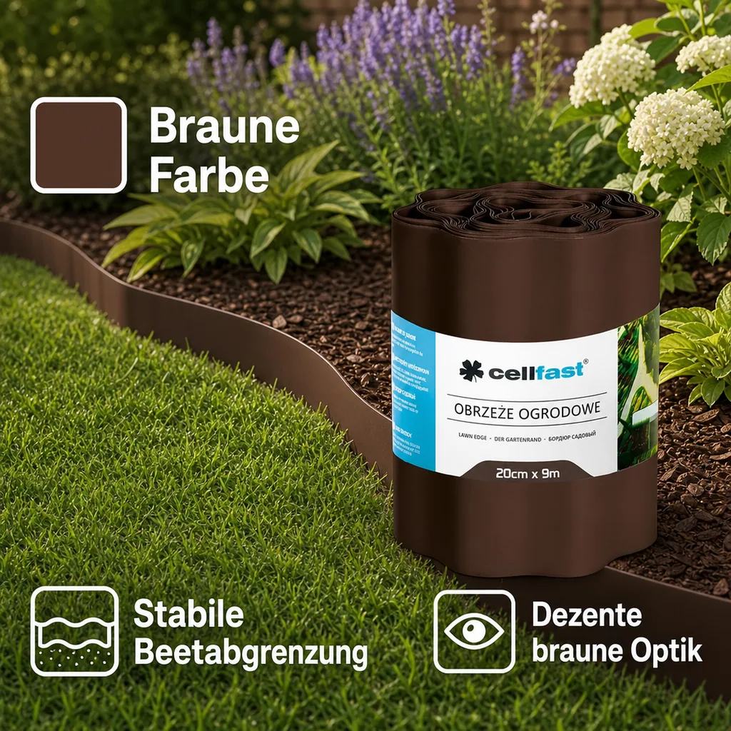 Gartenrand braun 20 cm x 9 Meter