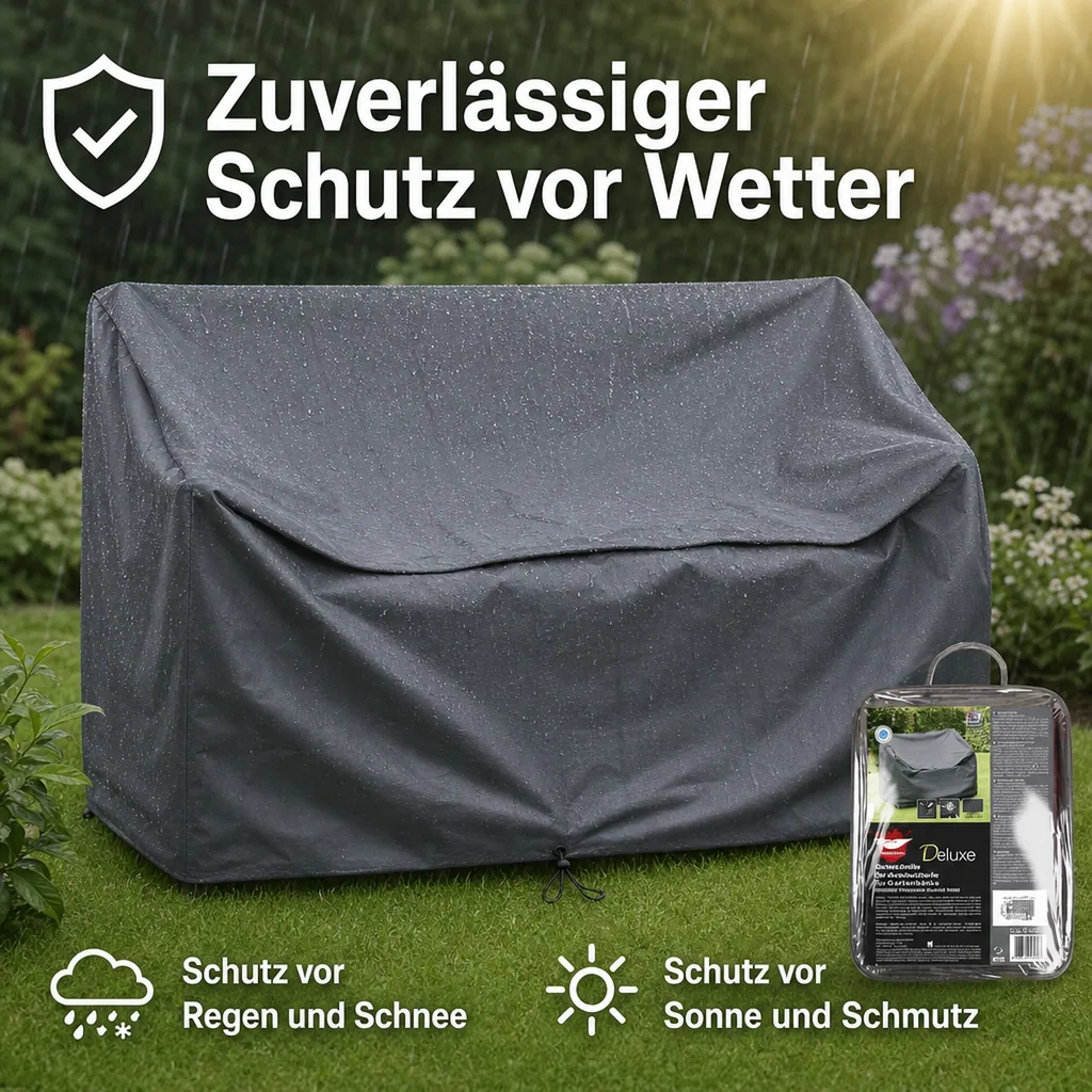 Schutzhülle Gartenbank, Abdeckhaube, wetterfest & wasserdicht, 120x78x80cm