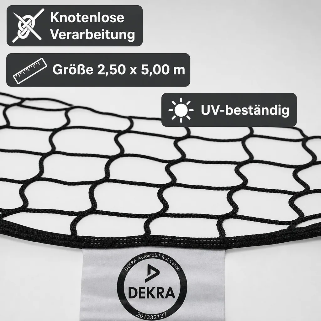 Abdecknetz knotenlos 2,50x5,00m, Ladungssicherung, Transportnetz