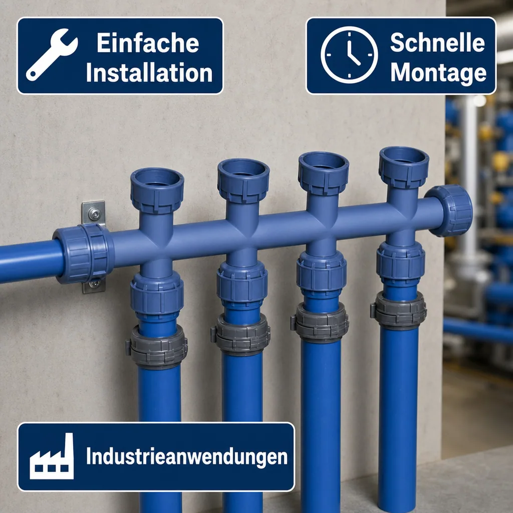 PVC Verteiler, Rohrverteiler, Verteiler 1 Zoll, 4 Abgänge
