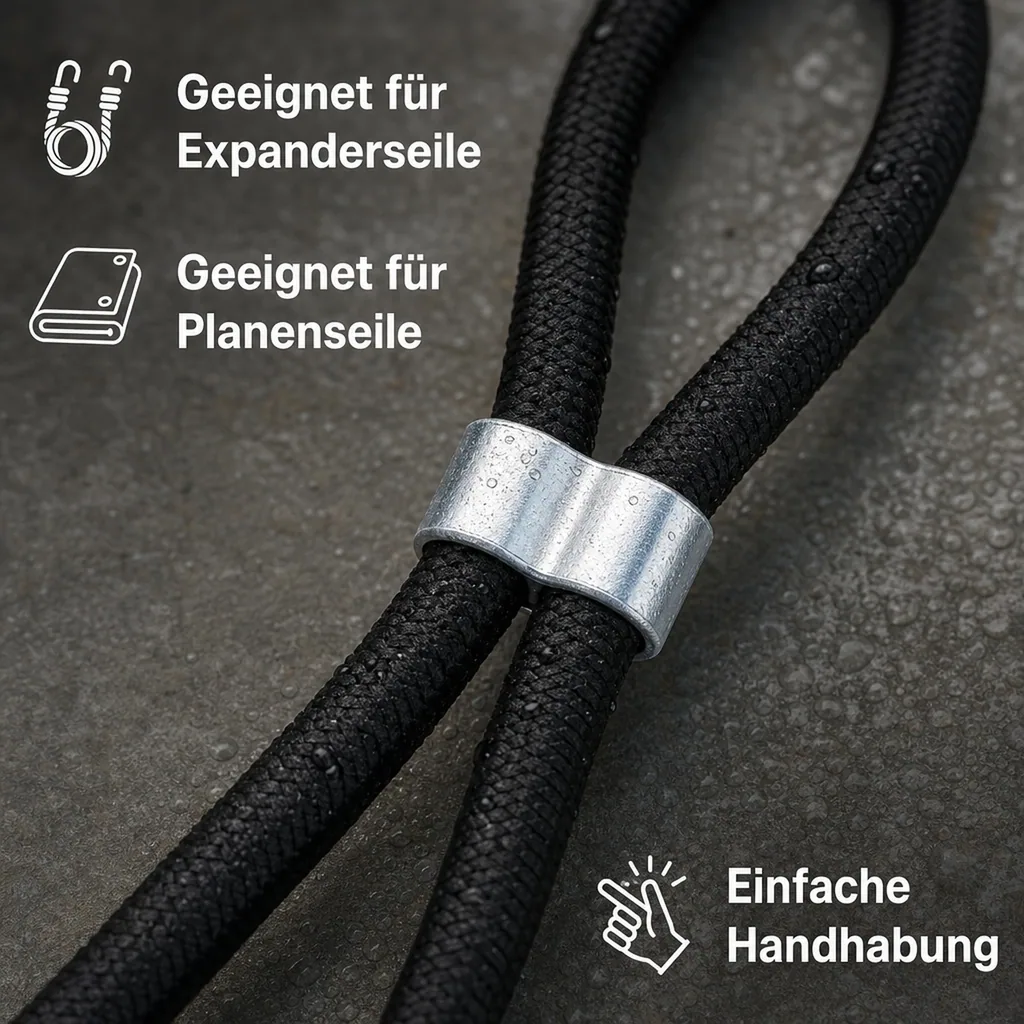 Seilklemmen, Drahtseilklemmen, Seilverbinder, verzinkt für 6 mm Seile