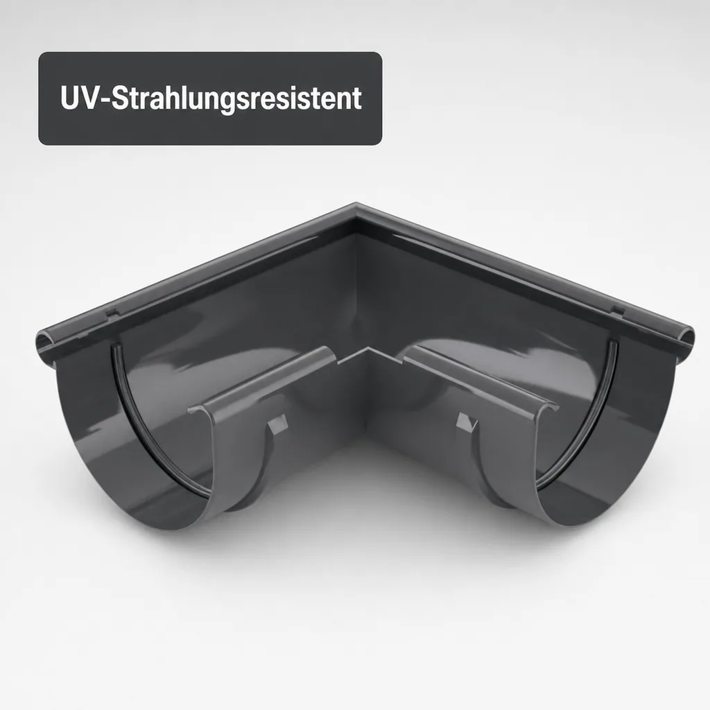 Regenrinne 90° Eckstück, aussen, graphit, System 75
