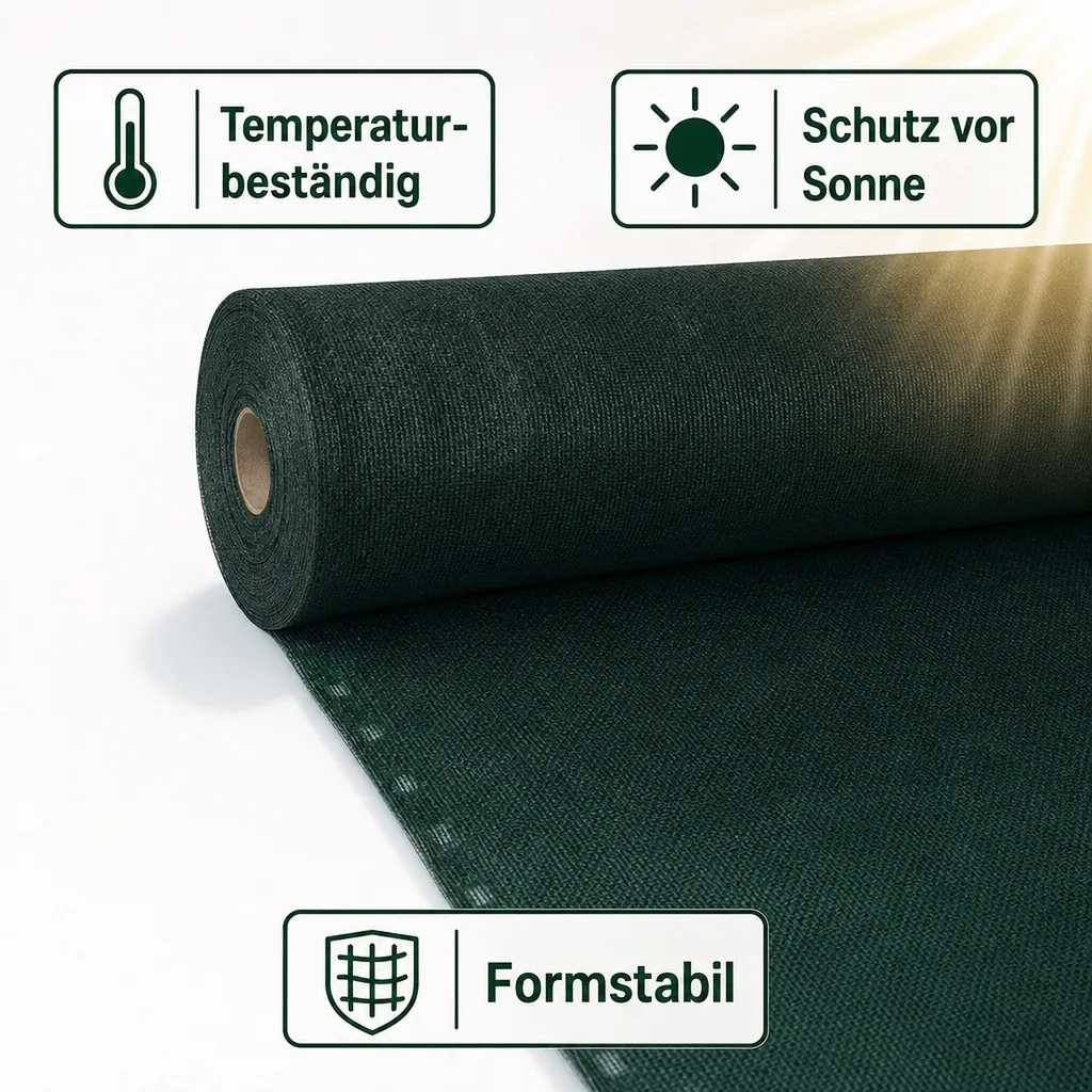 Sichtschutznetz, Windschutznetz, Zaunblende, 1,2m Breite, 1m Länge, grün