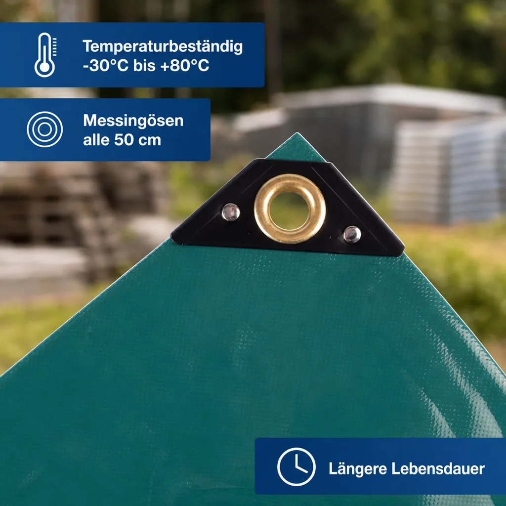 PVC Plane 650g, Abdeckplane 4x7m (28m²), grüne Plane, wasserdicht, reißfest