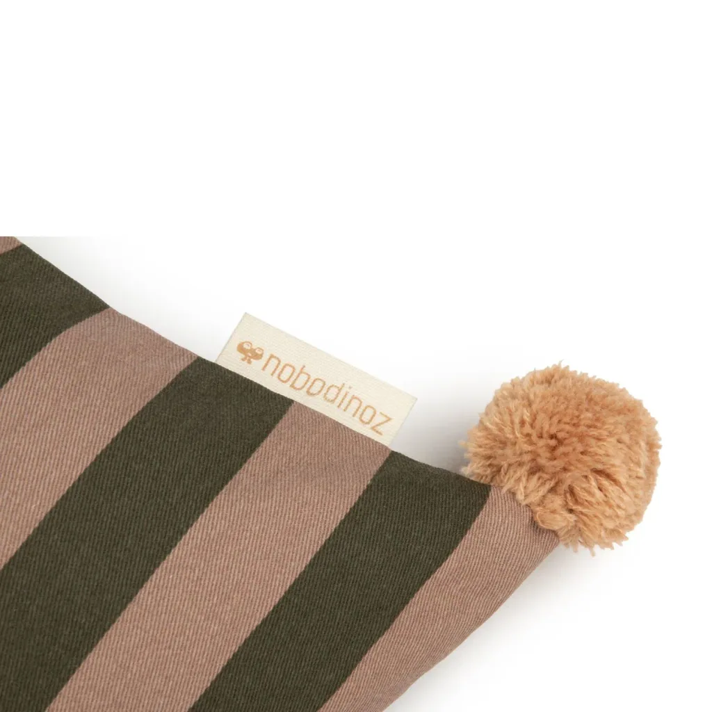 Nobodinoz Rechteckiges Kissen Majestic, Farbe: GREEN TAUPE STRIPES