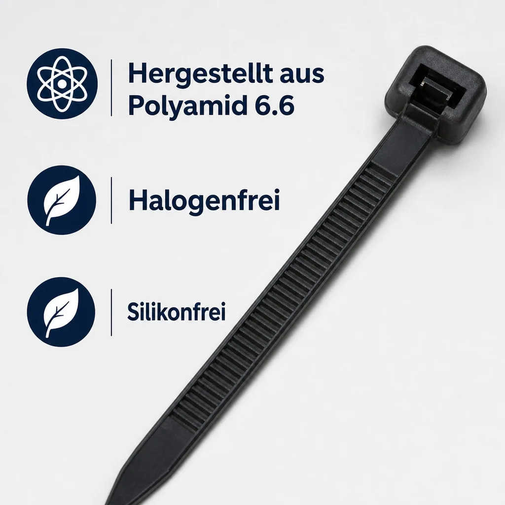 100 Kabelbinder 300x4,8mm schwarz (UV-stabilisiert) PA6.6