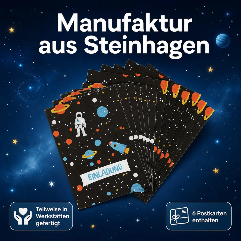 Ava & Yves Einladungskarten Set Rakete