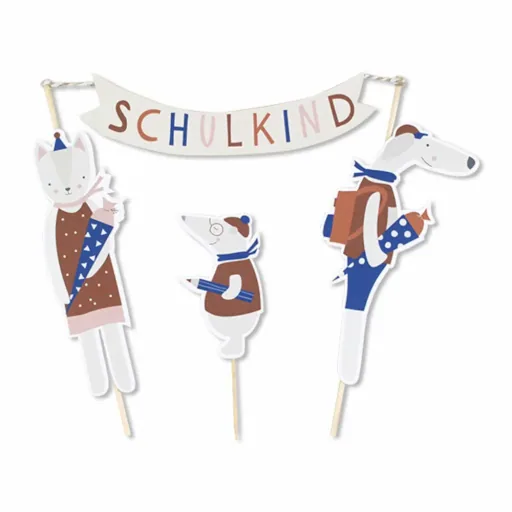 Ava & Yves Cake Topper Einschulung Hund/Katze