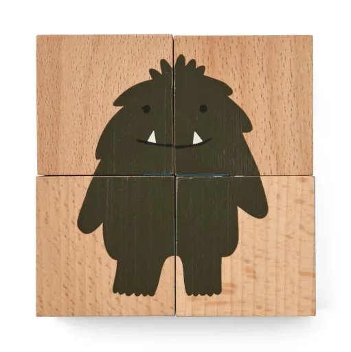 Liewood Puzzle, Holz Puzzle, Holzwürfel - Aage, Farbe: All Together / Nature