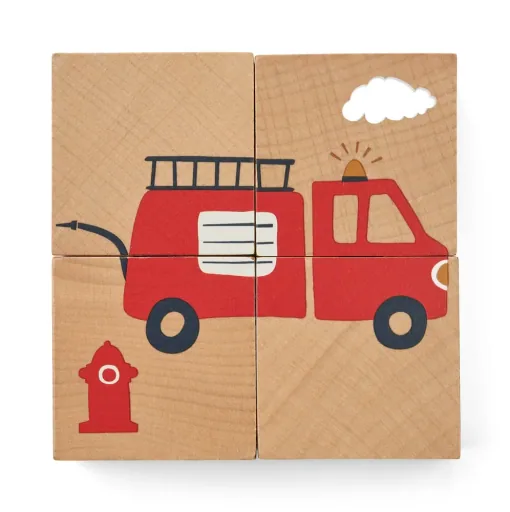 Liewood Puzzle, Holz Puzzle, Holzwürfel - Aage, Farbe: All Together / Nature