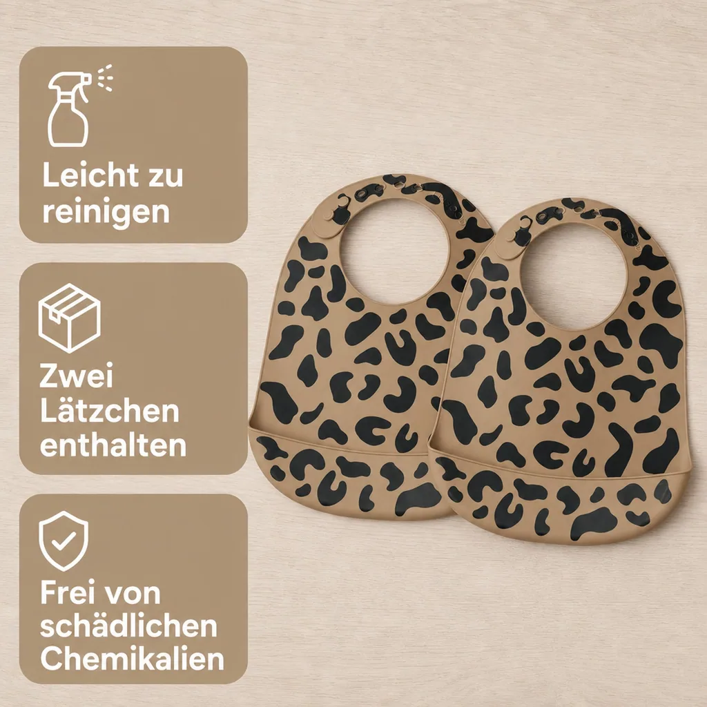 Liewood Silikon Lätzchen 2er pack - Tilda, Farbe: Mega leo / oat mix