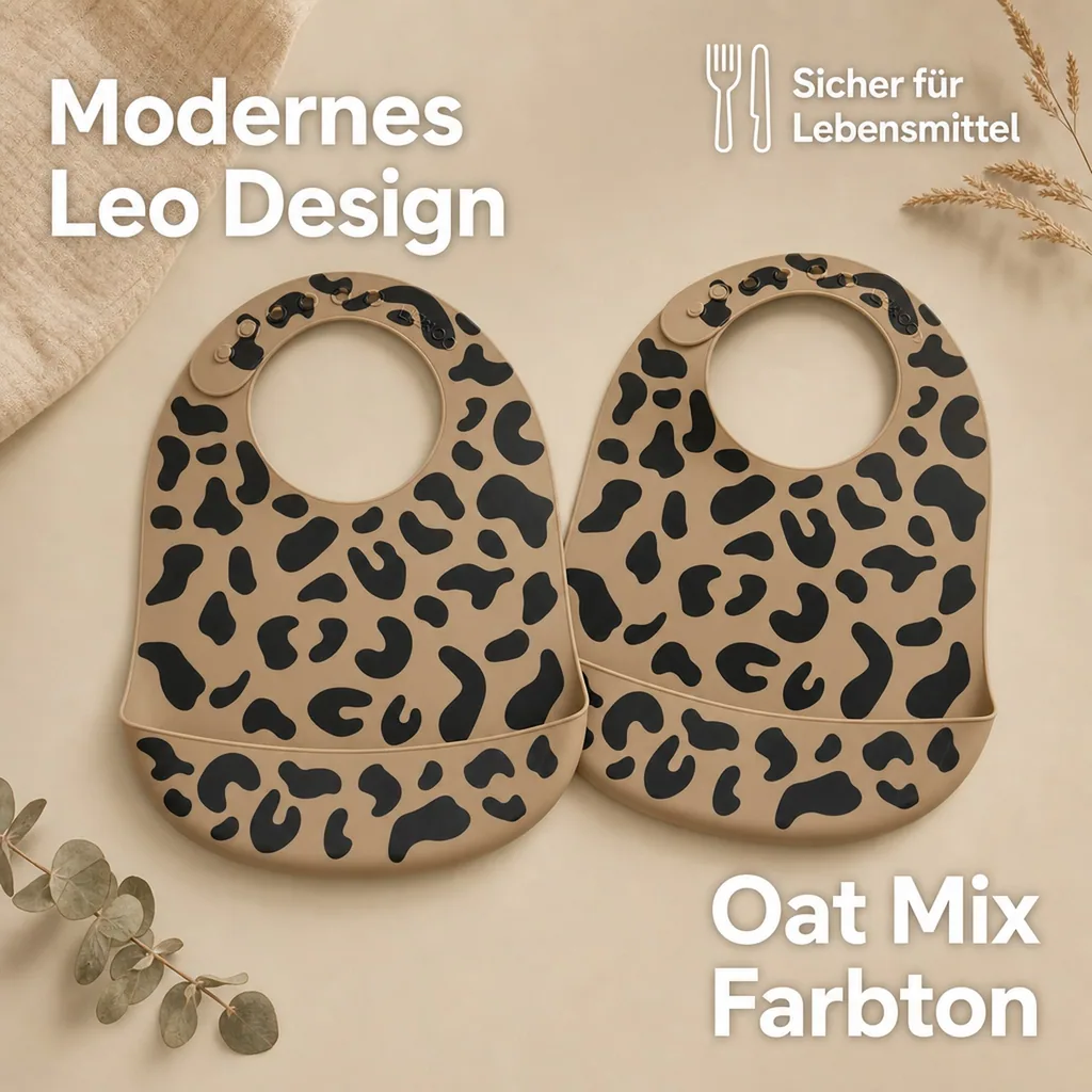 Liewood Silikon Lätzchen 2er pack - Tilda, Farbe: Mega leo / oat mix