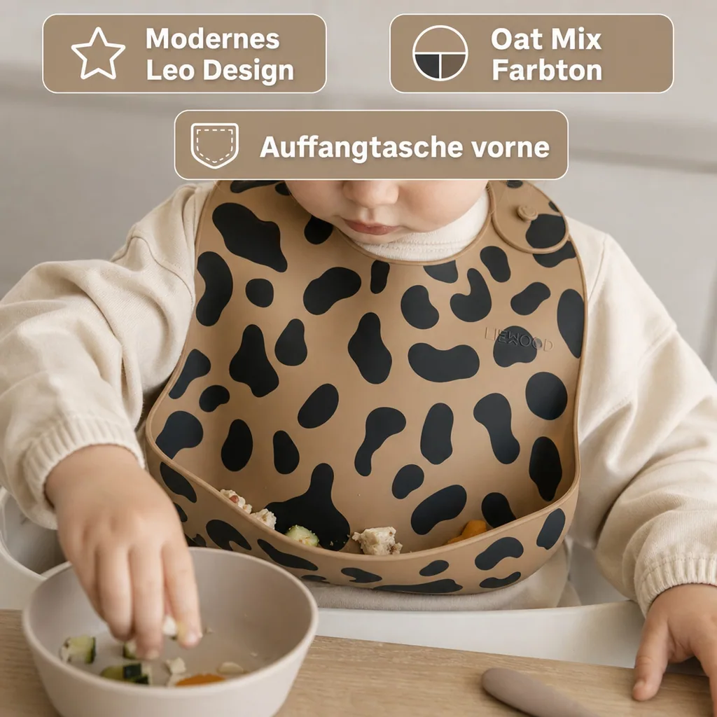 Liewood Silikon Lätzchen 2er pack - Tilda, Farbe: Mega leo / oat mix