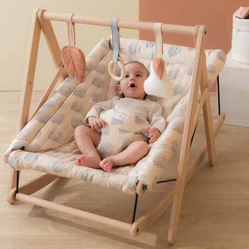 Babywippe Bezug, Ersatzbezug - Nobodinoz, Gatsby Blau Creme