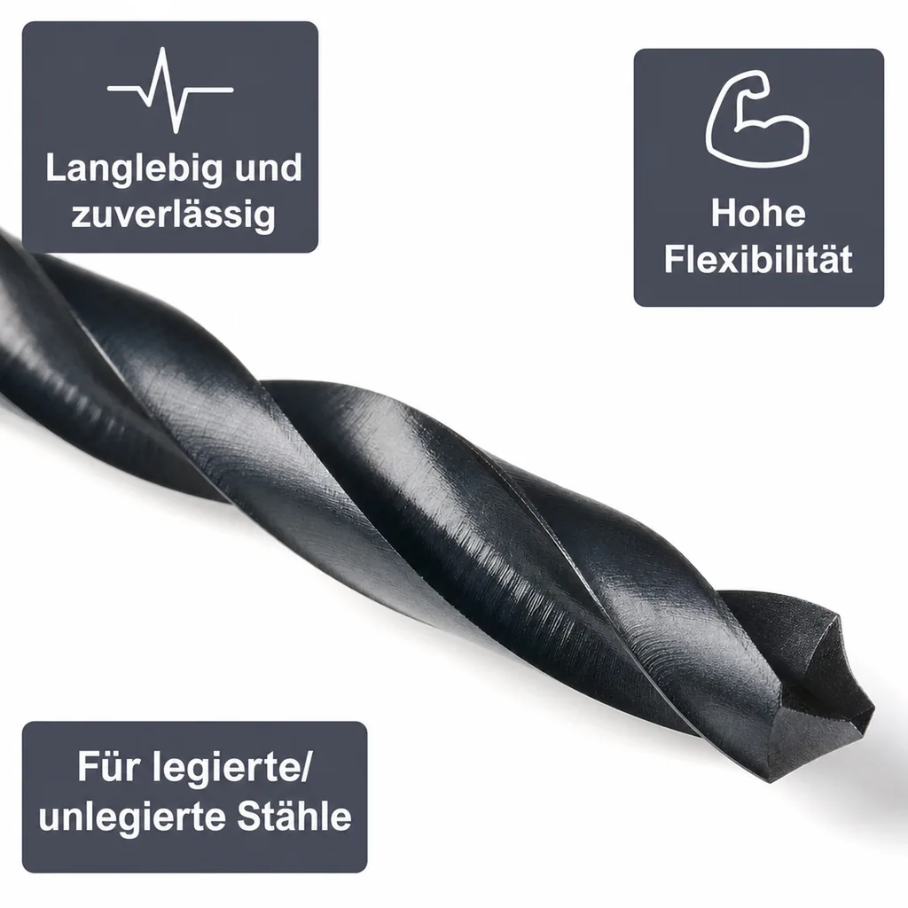 HSS Bohrer 6mm, Metallbohrer, Stahlbohrer, Spiralbohrer DIN 338