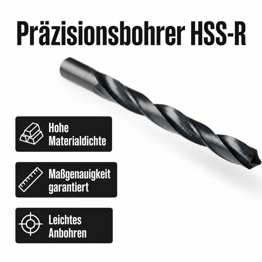 Spiralbohrer 9.5 mm, HSS Bohrer, Metallbohrer, Stahlbohrer, DIN 338