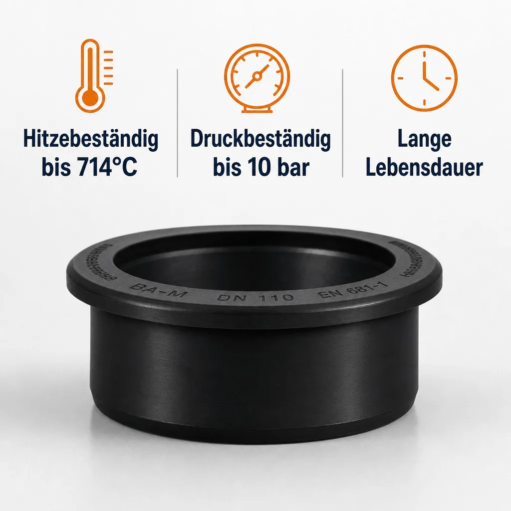 Dichtung Abwasserrohr, Anschlussdichtung BA-M DN200 NBR, KG-Rohr Dichtung