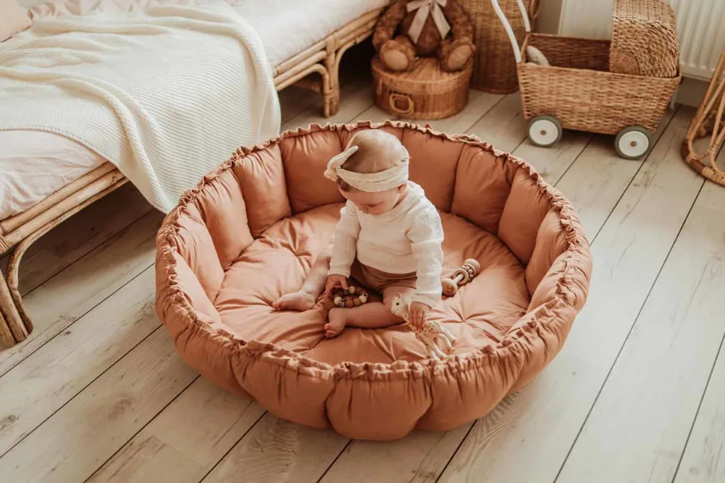 Play&Go Kinderteppich, Spielteppich, Spielmatte - Blühen, Organic, Farbe: Bloom Tawny Braun