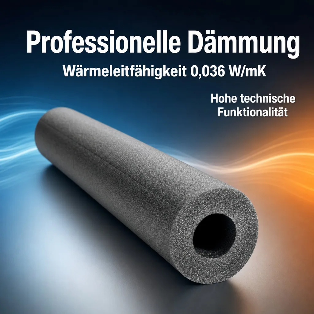 Rohrisolation, 1m Isolierschlauch, Ø 18 mm x 25 mm, Foam Rohrisolation