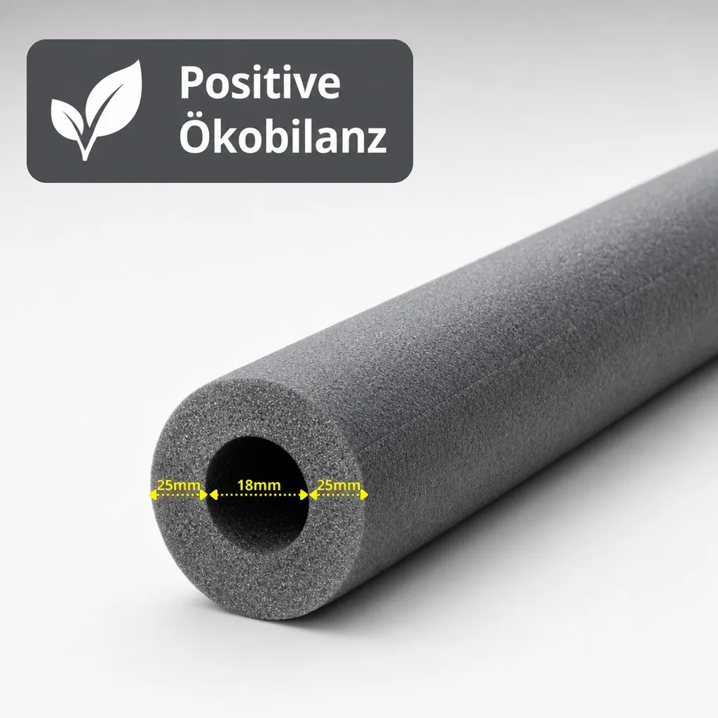 Rohrisolation, 1m Isolierschlauch, Ø 18 mm x 25 mm, Foam Rohrisolation