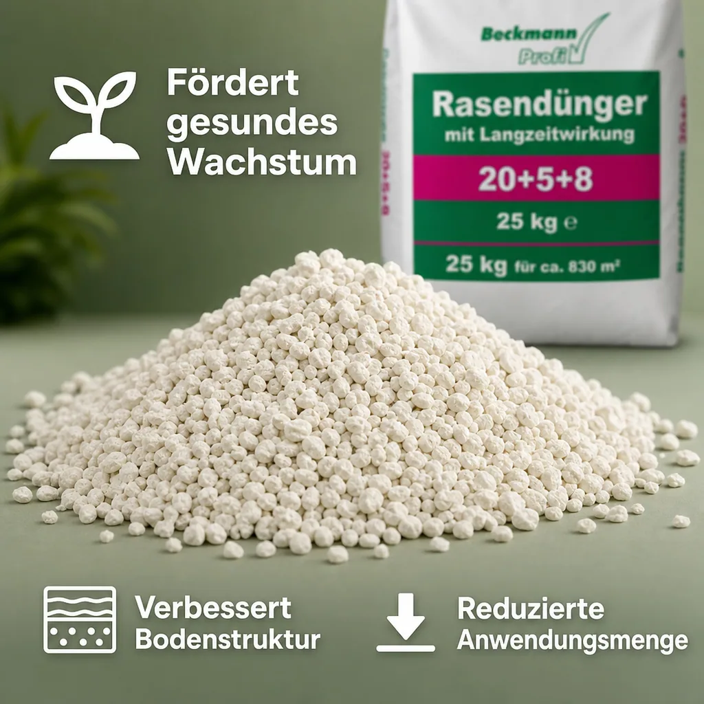 25 kg Rasendünger mit Langzeitwirkung 20+5+8 Beckmann f.ca. 830m²