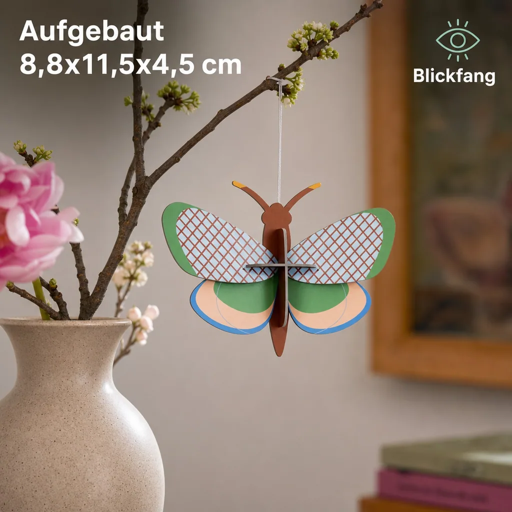 Studio ROOF Ornament, Bastel-Set, 3D Wandobjekt - Gitterschmetterling