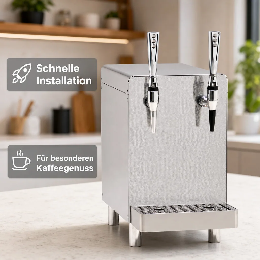 Nitro Coffee-Dispenser (2-leitig) | Für cremigen Nitro-Kaffee | Stouthahn & Tropfschale inklusive