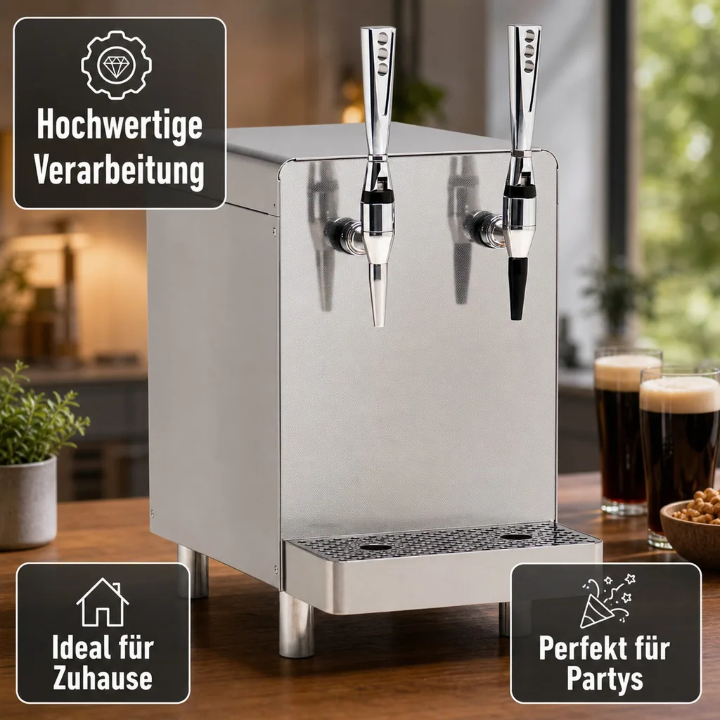 Nitro Coffee-Dispenser (2-leitig) | Für cremigen Nitro-Kaffee | Stouthahn & Tropfschale inklusive