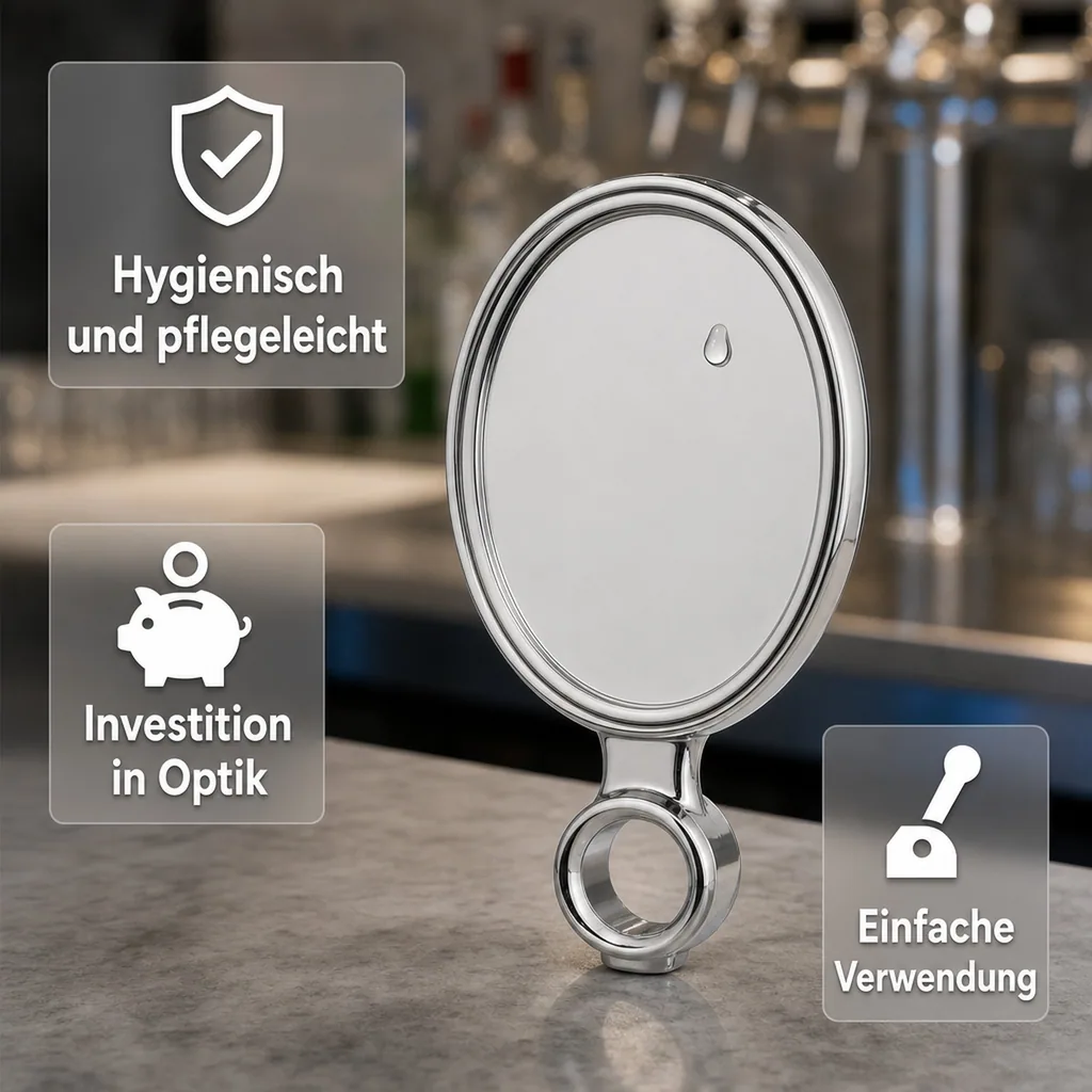 Medallion für Schankhähne, Kurz, Verchromt - Deko für Zapfhähne